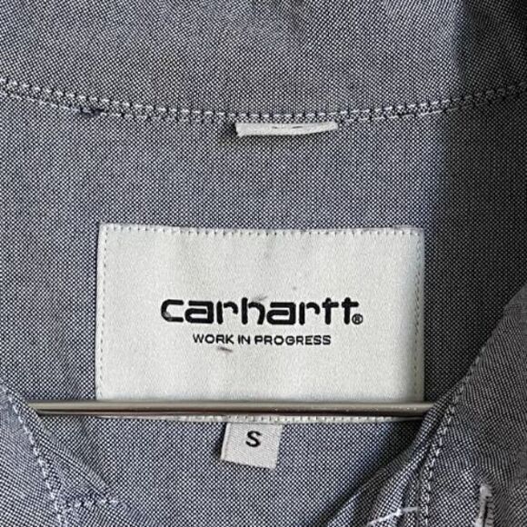 Carhartt Work In Progress Long Sleeve Button Down Pocket Shirt Blue Size SMALL - Picture 4 of 7
